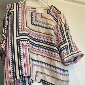 Johnny Was Multicolor Geometric Blouse and Skirt